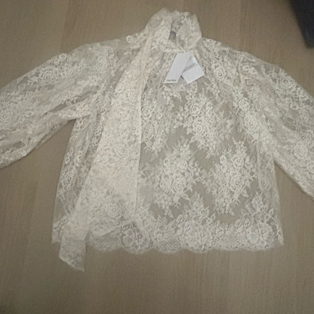 & Other Stories Floral Lace Top in Ivory - Picture 7 of 7